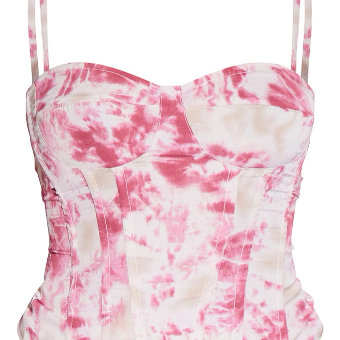 Rosa och vit korsett med mönster