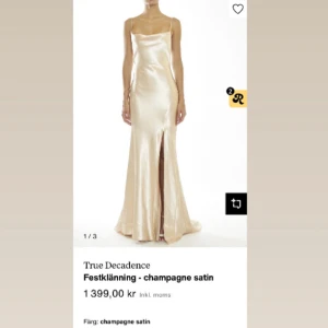 Balklänning - Säljer nu min jättefina balklänning i champagne färg som endast är använd en gång! Den är slutsåld på hemsidan! Den har öppen rygg med knytning💞 Tveka inte om ni har frågor! Sorlekem motsvarar ungefär xs/ enligt mig och passar mig som brukar ha xs/s och den är lite för kort för mig men nästan perfekt i längden och jag är 170❣️ Köpt för 1400 men säljer för 899kr💞priset är diskuterbart