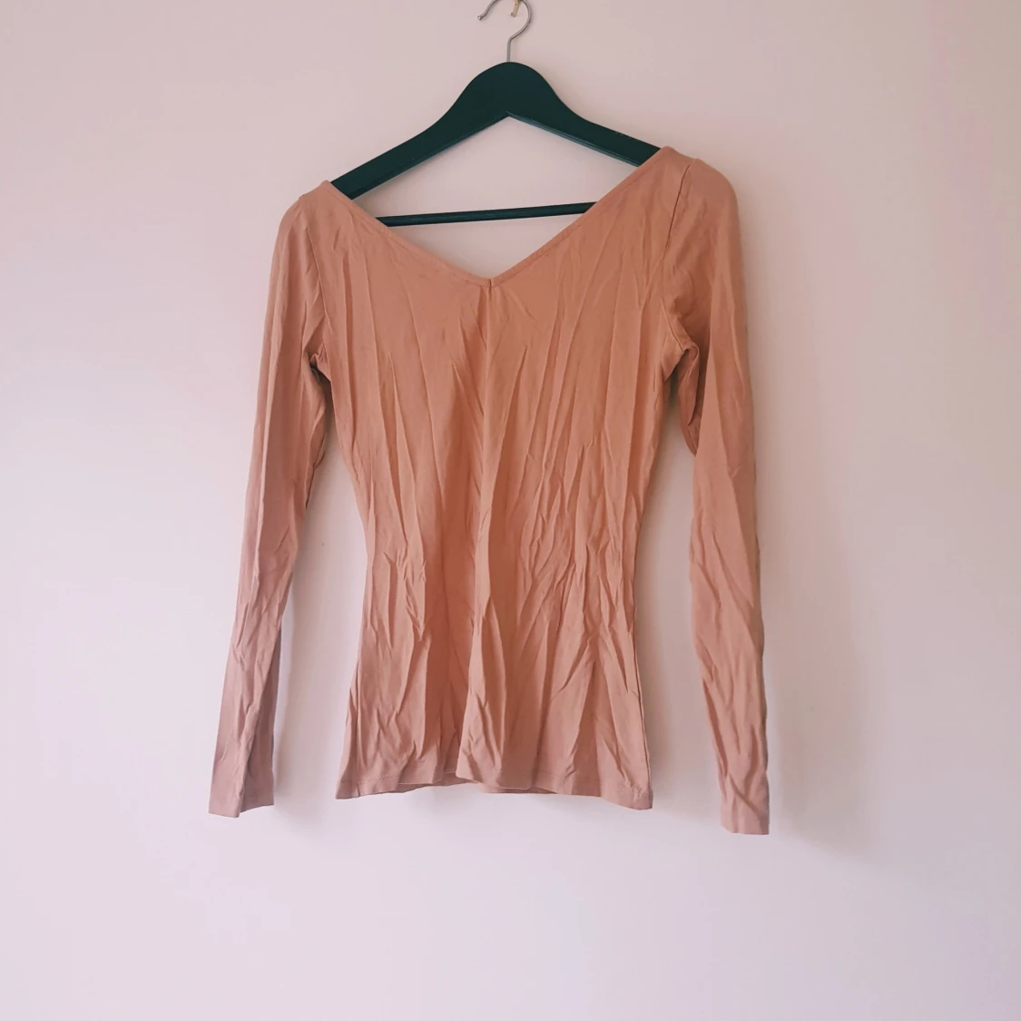 Beige långärmad topp från nly trend strl S - 1