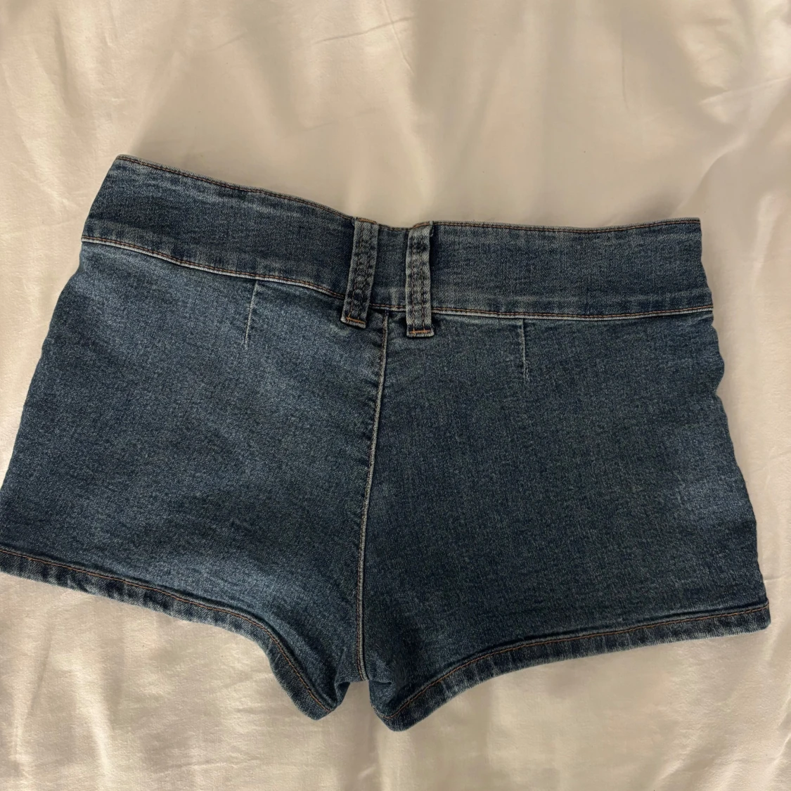 Mörkblå jeansshorts low Waist - 1