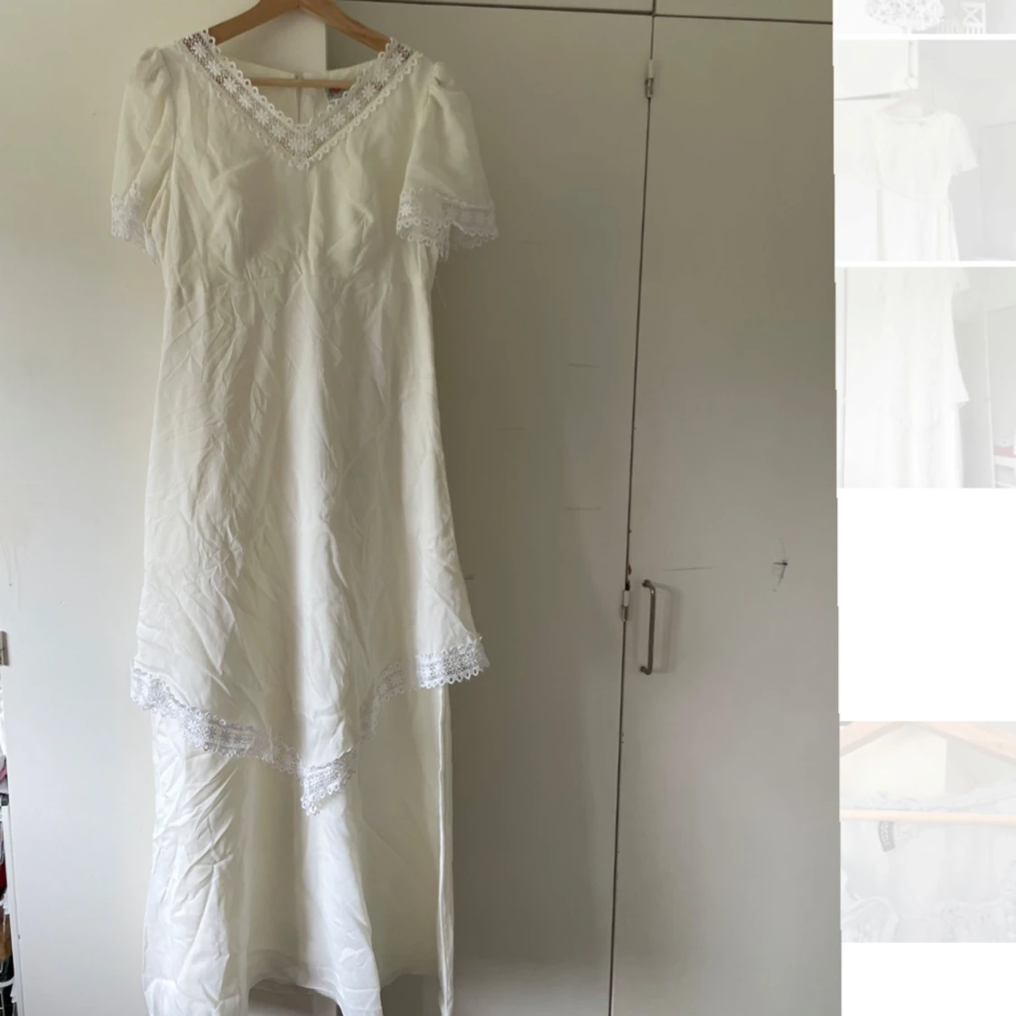 Retro Vit långklänning - 1