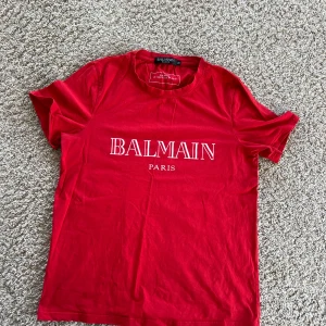 Balmain T-shirt - Snygg och unik balmain t-shirt i väldigt bra skick. Storlek small.  Inköpt för länge sedan så tyvärr inget kvitto men äkthet garanteras givetvis annars pengarna tillbaks.