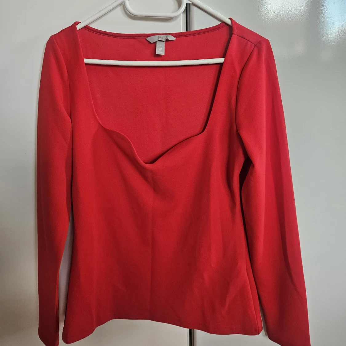 Röd långärmad topp från H&M