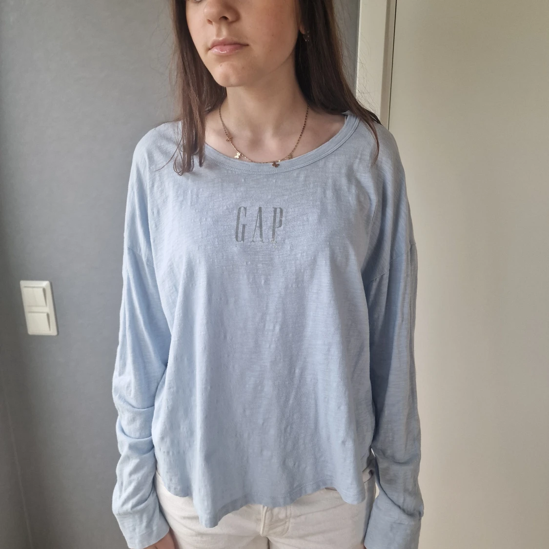 Ljusblå långärmad tröja från GAP - 2
