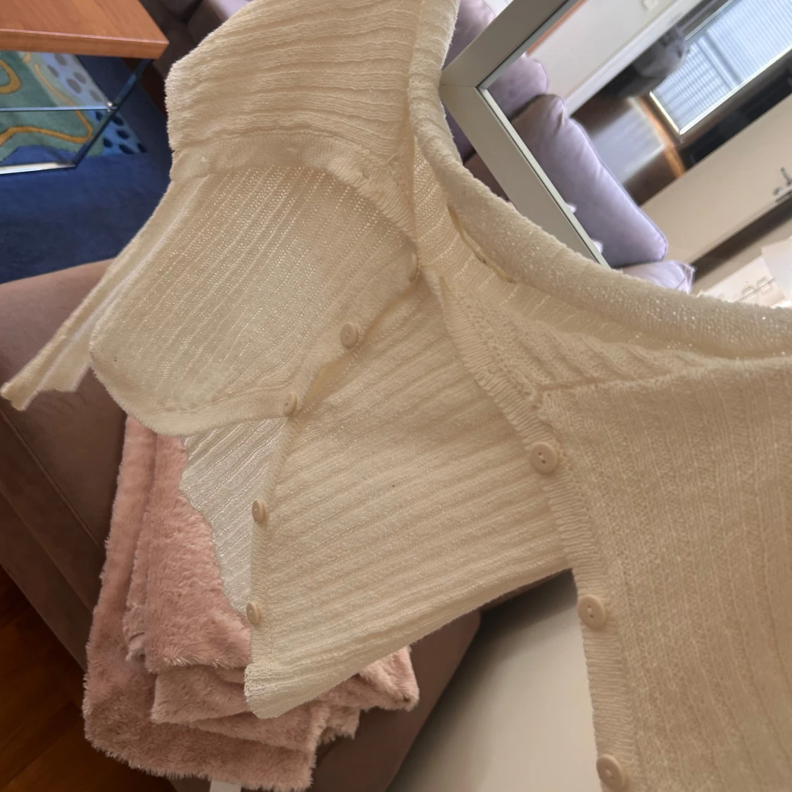 Vit ribbad bolerotopp från Pull&Bear - 3