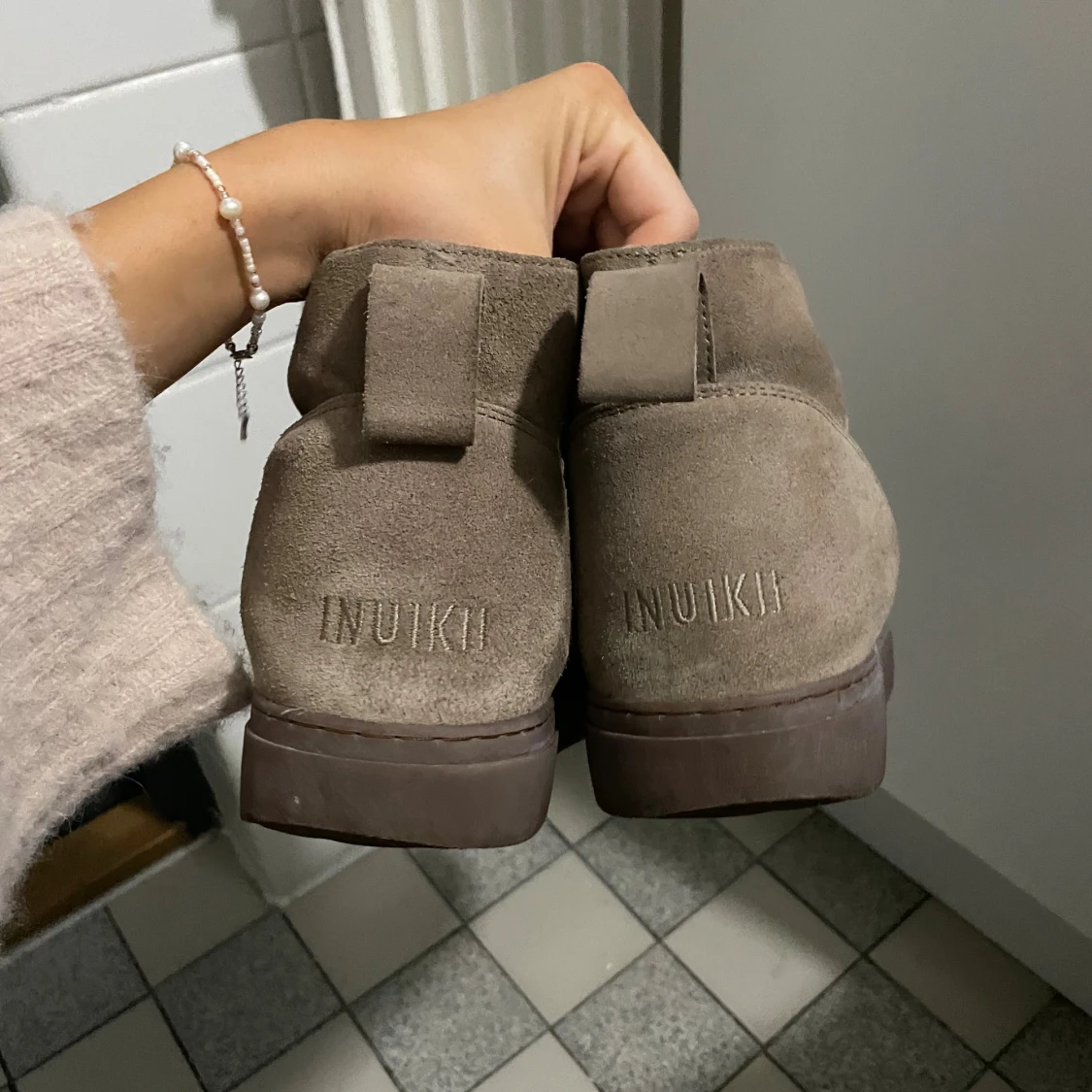 Beige Inuikii boots med snörning - 3