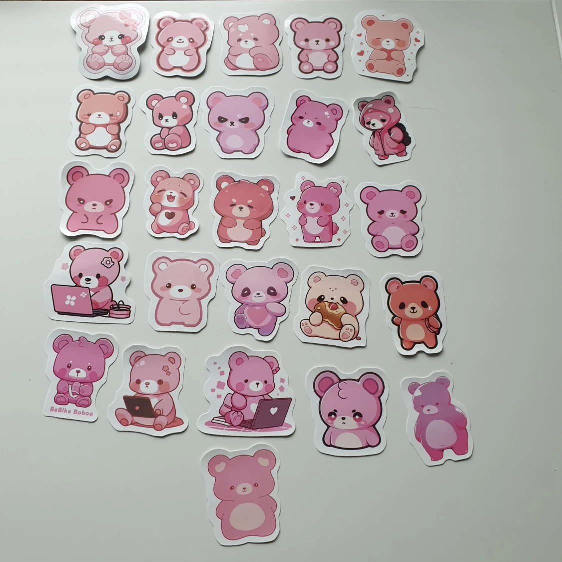 Söta rosa björnklistermärken (set om 26 st) - 1