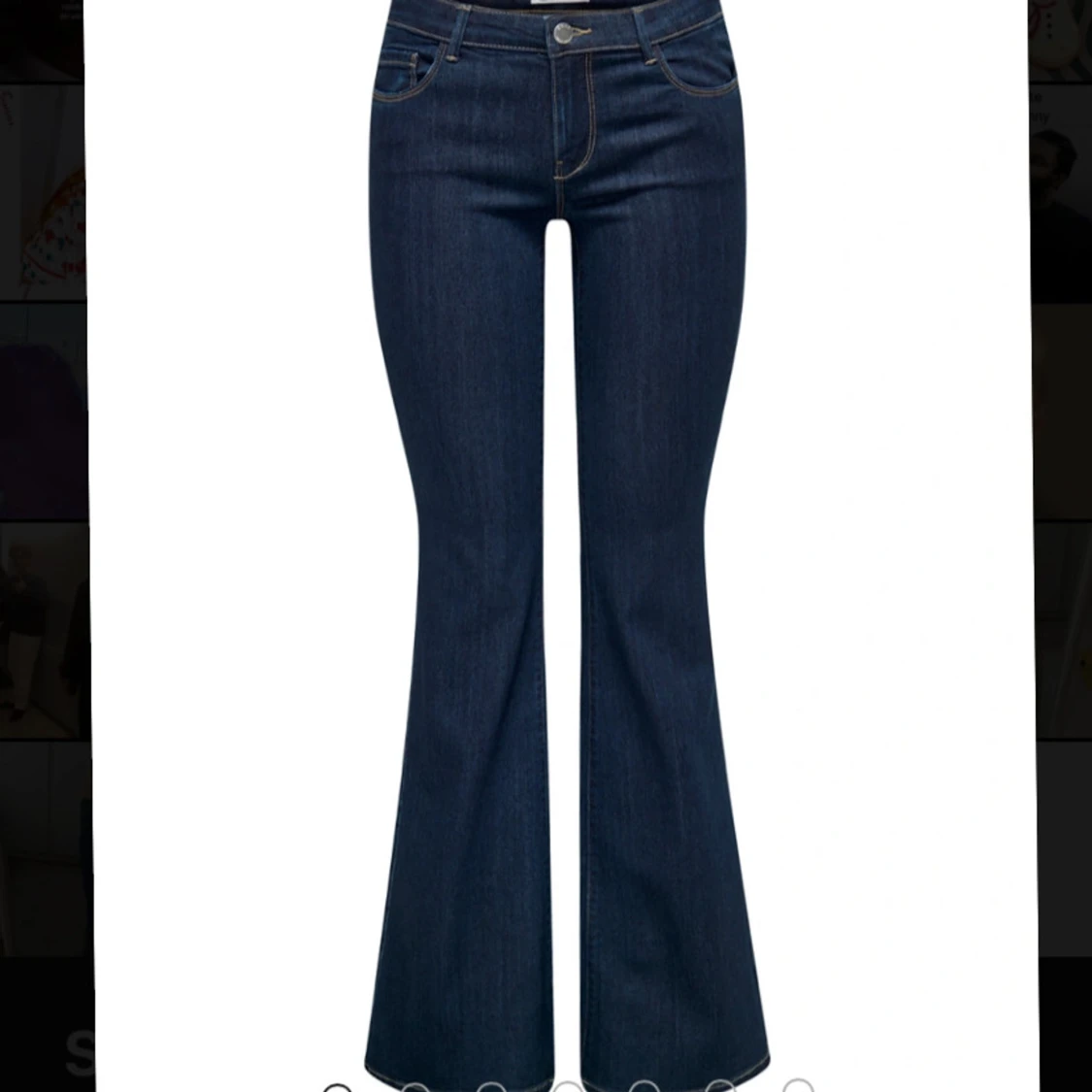 Mörkblå bootcut jeans med låg midja - 1