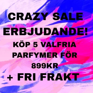 ❗CRAZY SALE❗ - Vi förlänger vår CRAZY SALE på alla våra 33ml parfymer. Köp 5st VALFRIA PARFYMER för 899kr. Detta vill ni inte missa! Passa på medans erbjudandet gäller. Såhär bra har det aldrig varit!! 🏃‍♀️💨 Dessutom är det FRI FRAKT i hela profilen!