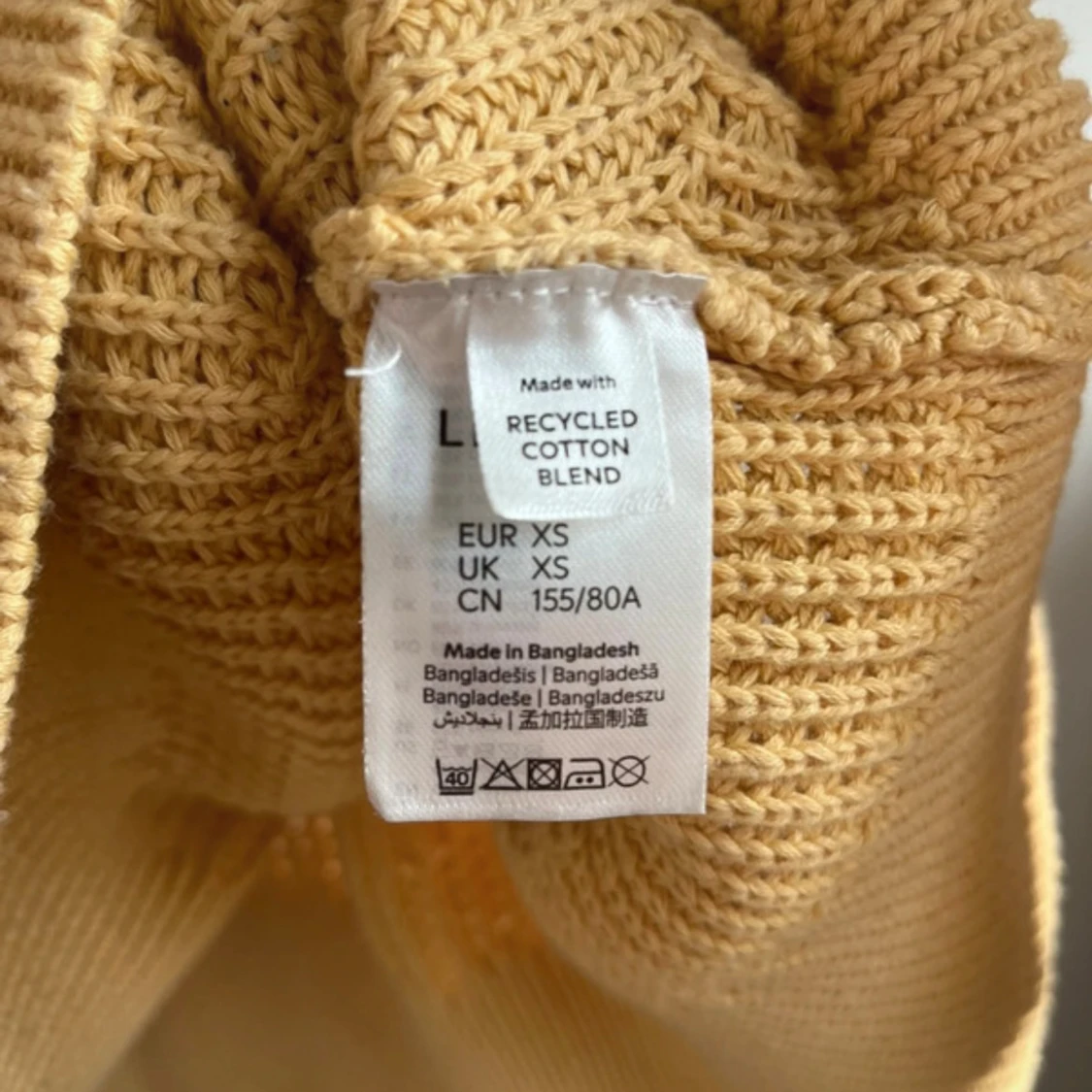 Stickad tröja i bomullsblandning XS - 2