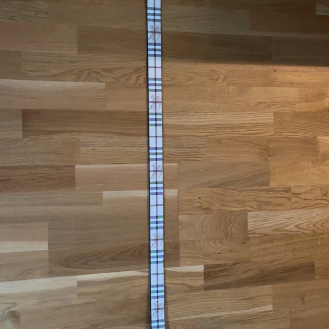 Rutig Burberry bälte med guldspänne