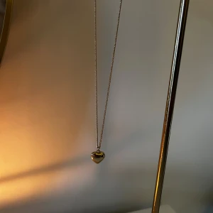 Halsband med hjärthänge i guldton - Snyggt halsband med ett glansigt hjärthänge i guldton. Kedjan är tunn och stilren. 🌟