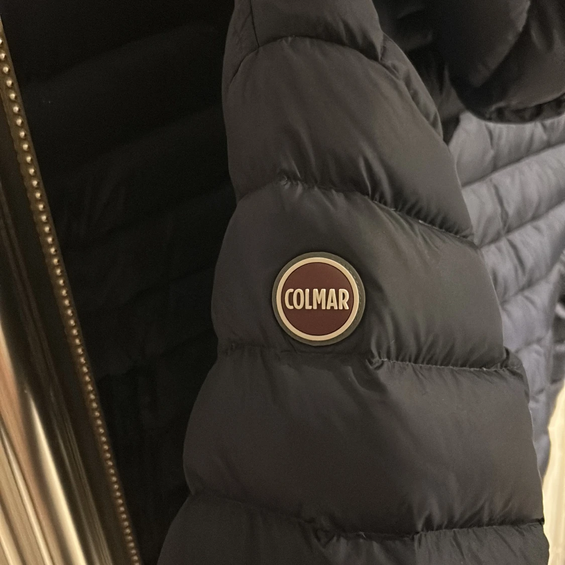 Mörkblå Colmar pufferjacka med huva - 2