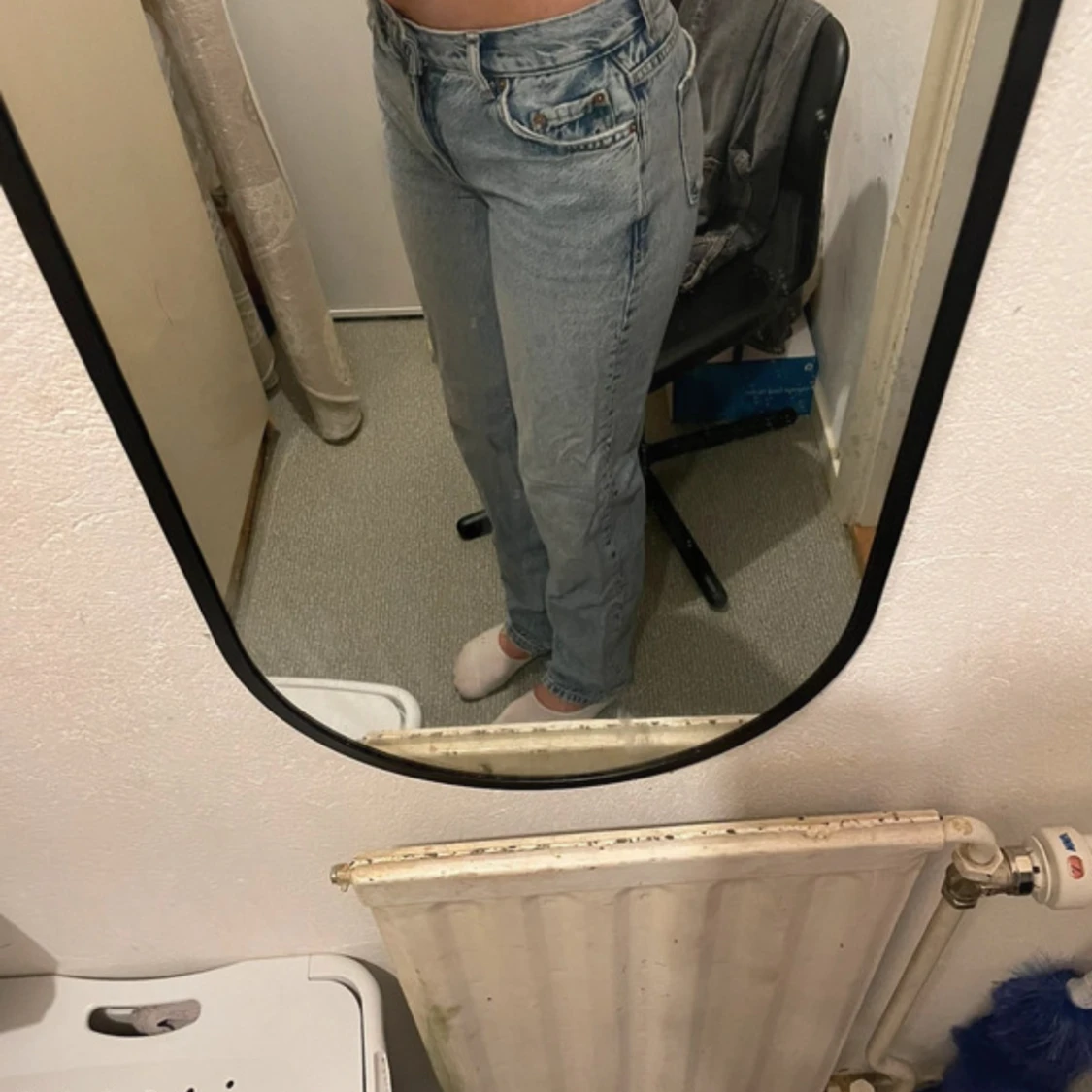 ljusblå raka jeans - 1