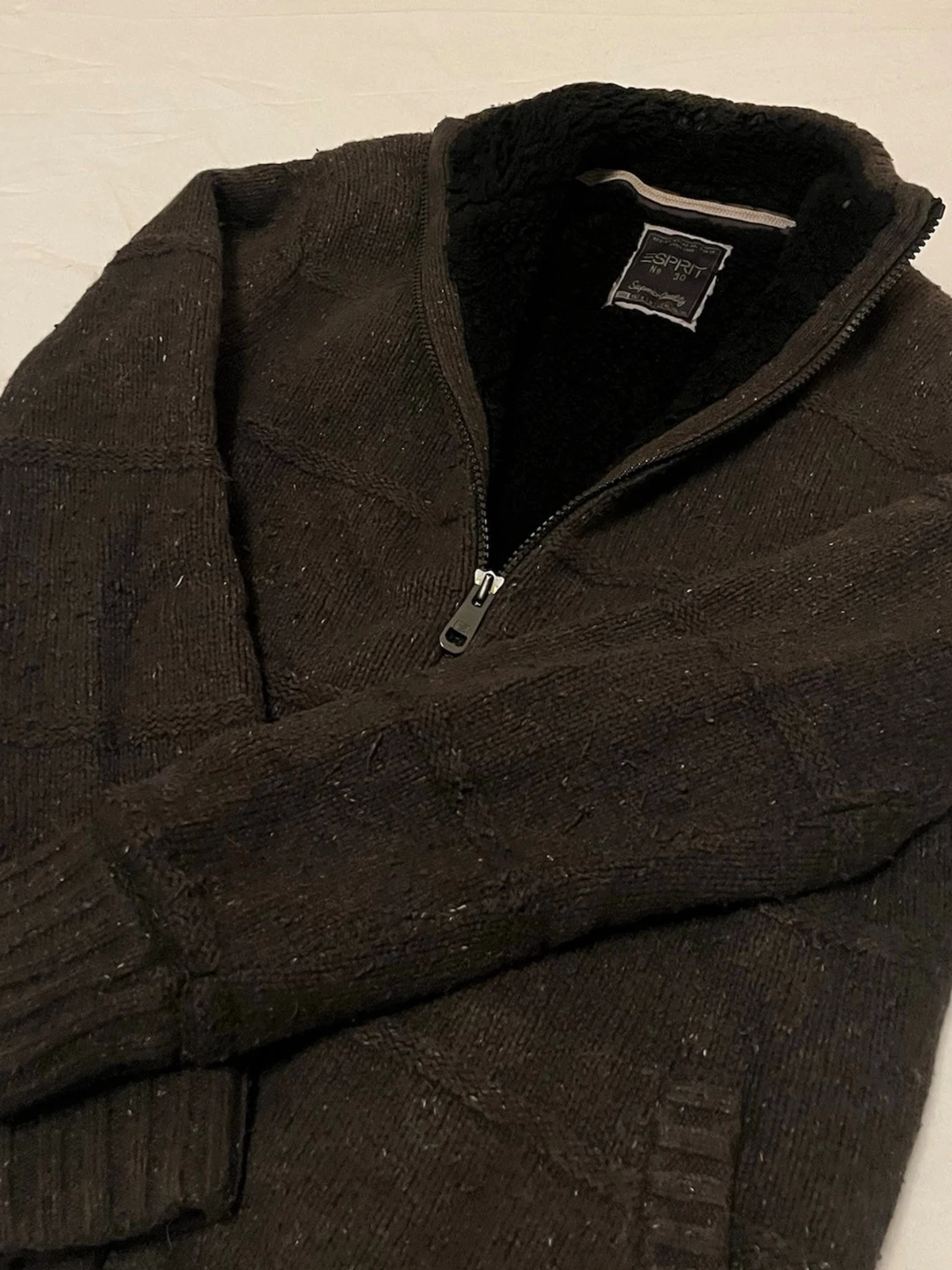 Stickad fodrad ull cardigan  - 4