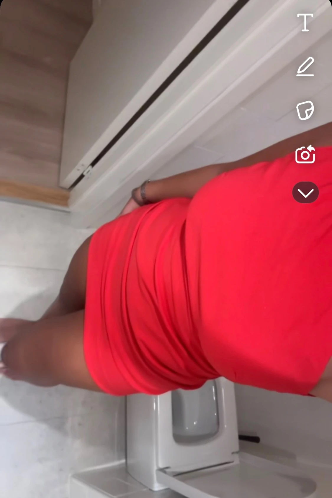 Röd one shoulder kortklänning - 2