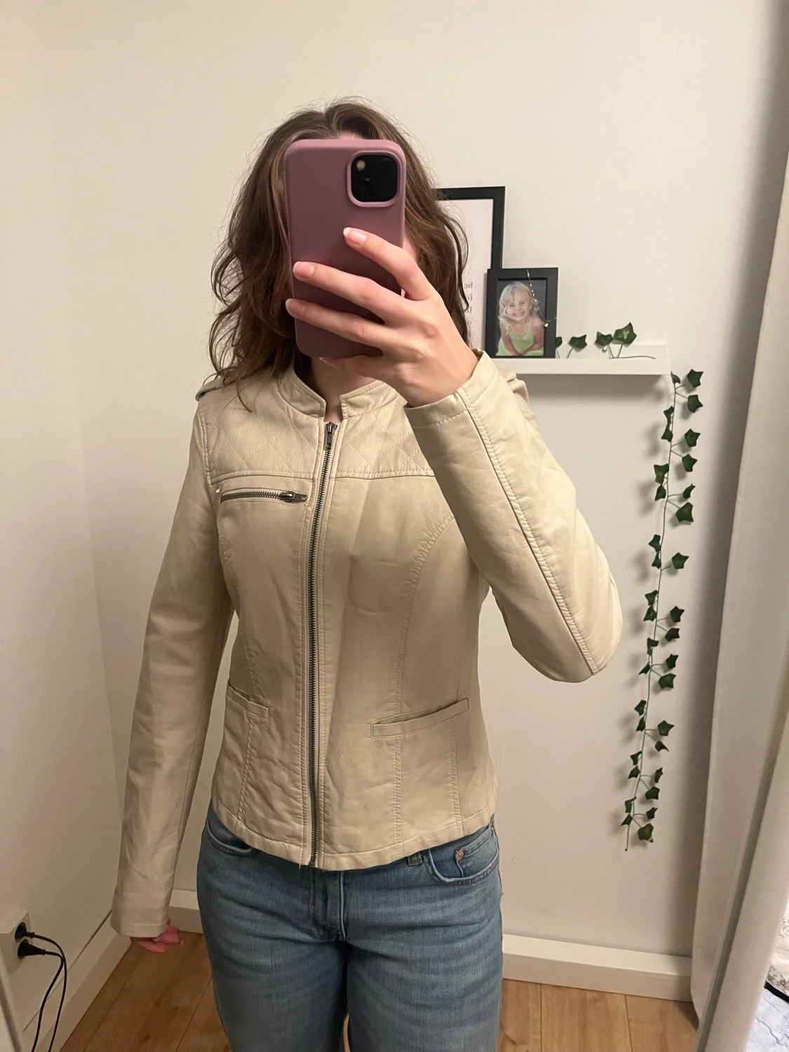 Beige skinnjacka - 1