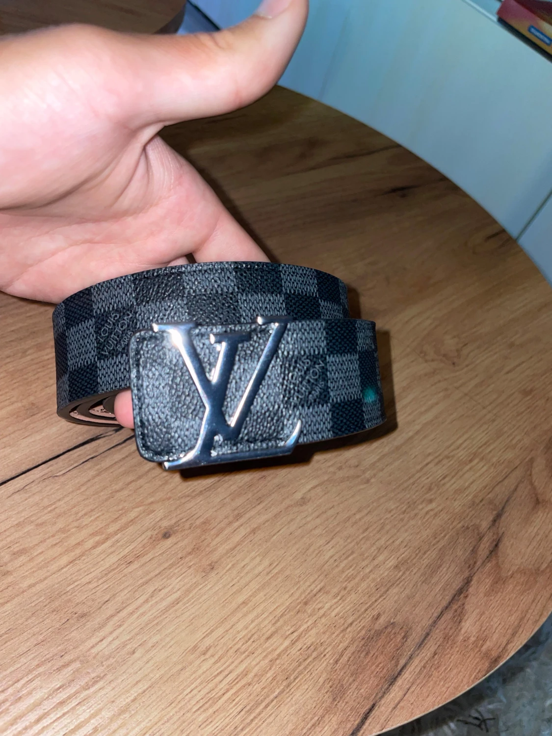 Louis Vuitton rutig svart bälte - 3