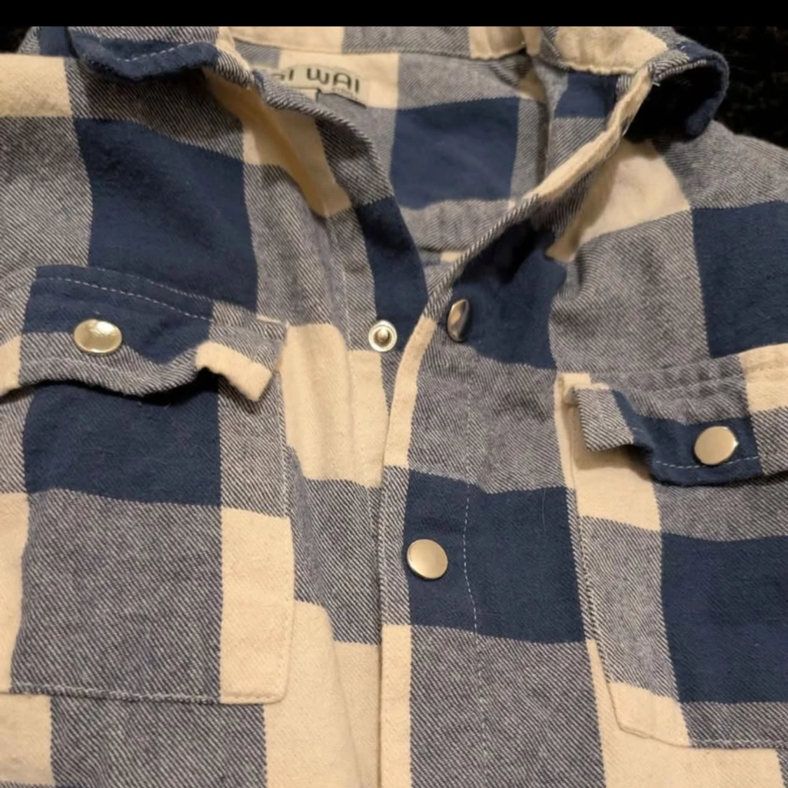 Blåvit rutig skjorta från Wai Wai stl 146 - 1