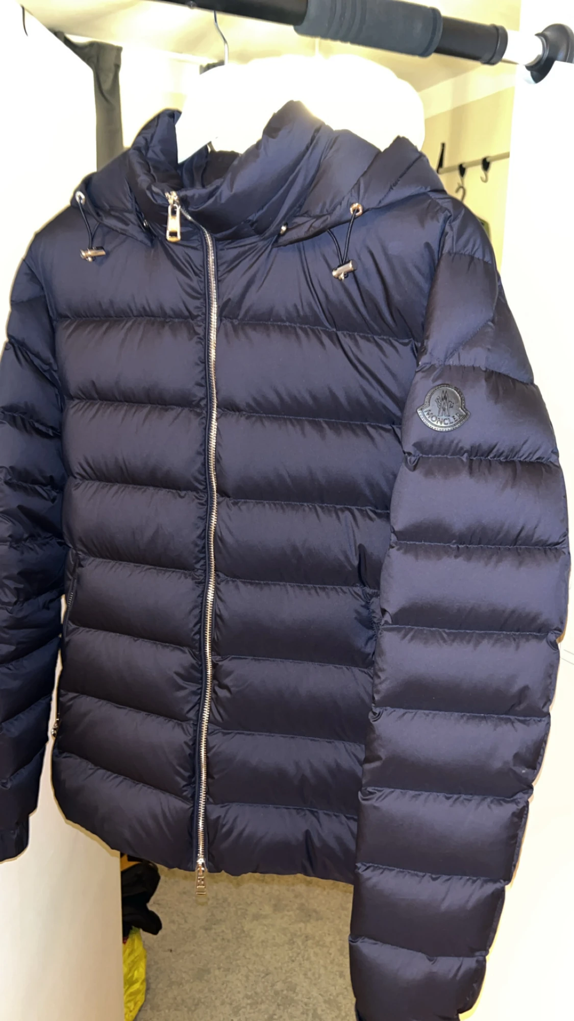 Mörkblå black label Moncler pufferjacka  - 6