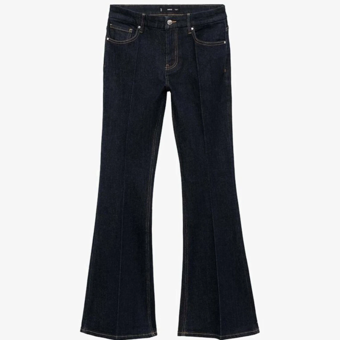 Mörkblå bootcut jeans med hög midja