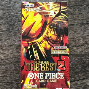 One Piece Card Game PRB-02 booster box. (Japansk) - Samlarbox med One Piece-kortspel! Perfekt för fans av anime och manga. Innehåller 179+30 olika kort med coola motiv från One Piece-världen. Passar dig som gillar strategispel och samlarkort. Rekommenderas från 9 år och uppåt. Innehåller 10 box och 10 kort per pack. 