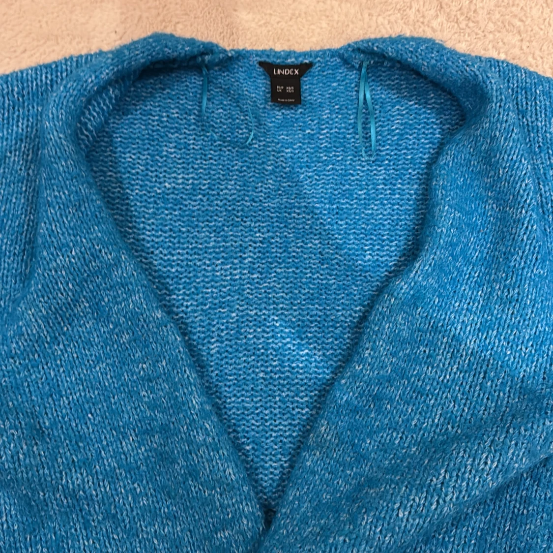 Blå stickad kofta från Lindex XS/S - 2