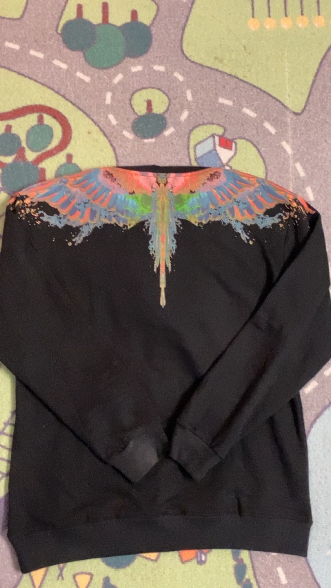 Svart hoodie Marcelo Burlon med färgglada vingar - 3