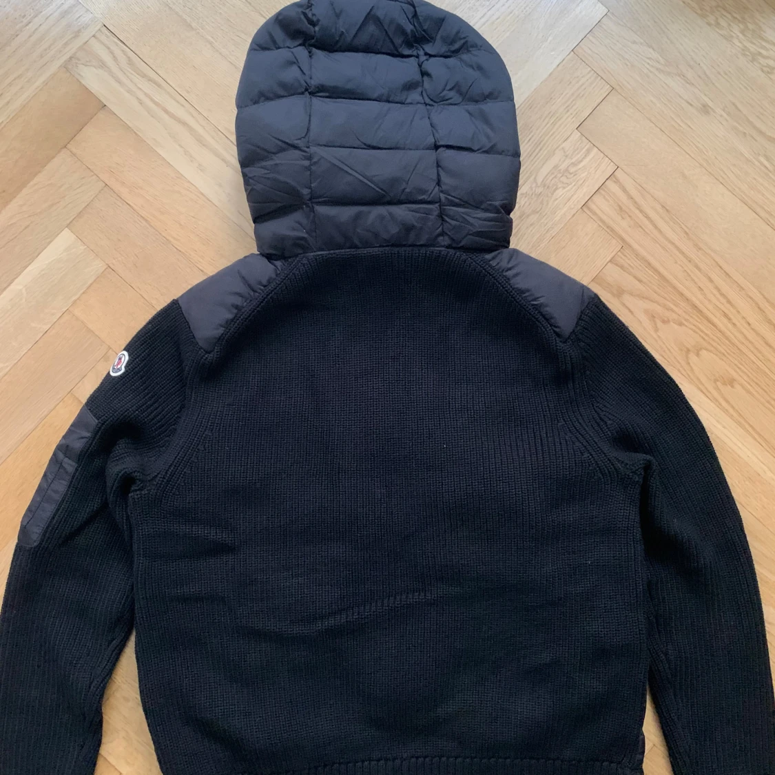 Svart Moncler cardigan med huva - 1