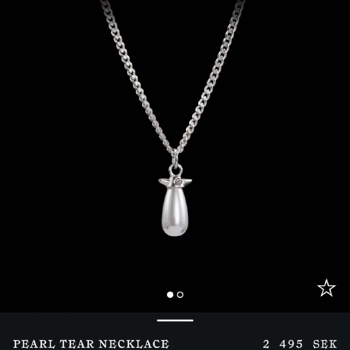 Pearl Tear halsband i silver