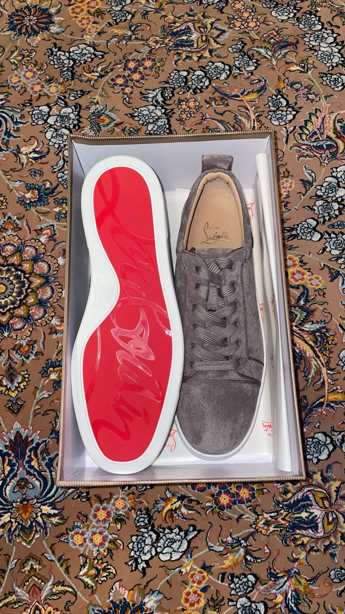 Christian Louboutin grå mockasneakers - 1