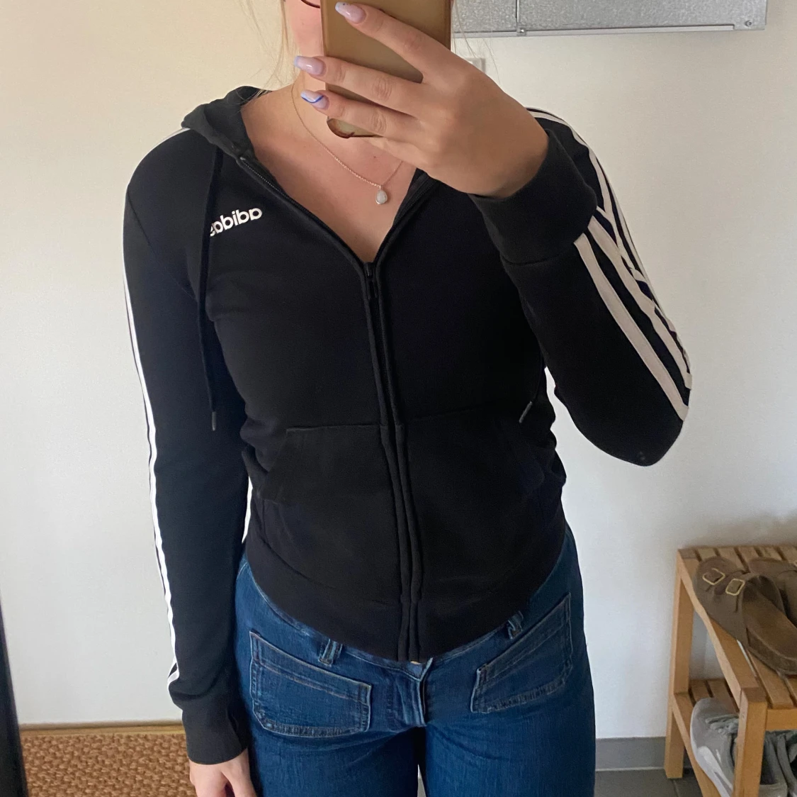 Adidas hoodie med dragkedja