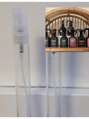 Lush splitpaket  - 2 stycken 10 ml glasdekanter med spray 🌟Välj bland dessa dofter 🔅Avocado co-wash 🔅Sticky dates 🔅The comforter 🔅Sex bomb 🔅Grape soda 🔅Milky bath 🔅Snowfairy 