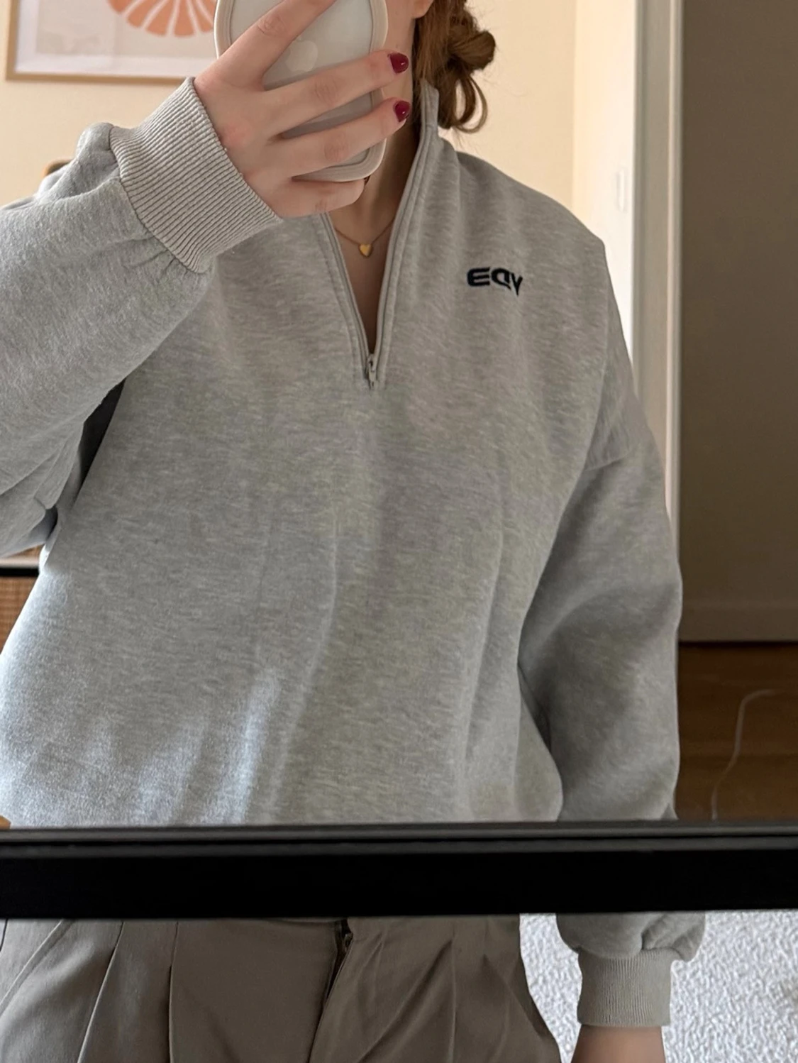 Ljusgrå quarterzip från Venderby’s  - 1