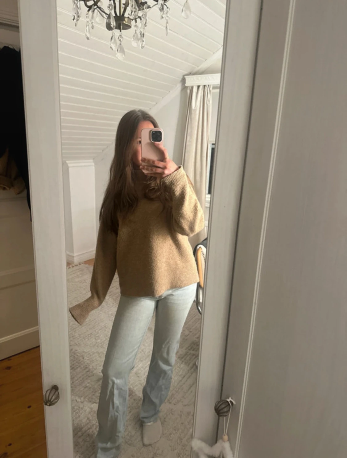 Ljusblå raka jeans med låg midja - 3