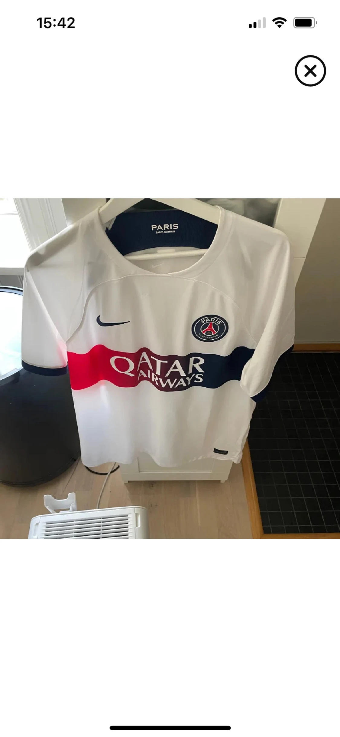 PSG vit matchtröja Nike Qatar Airways - 2