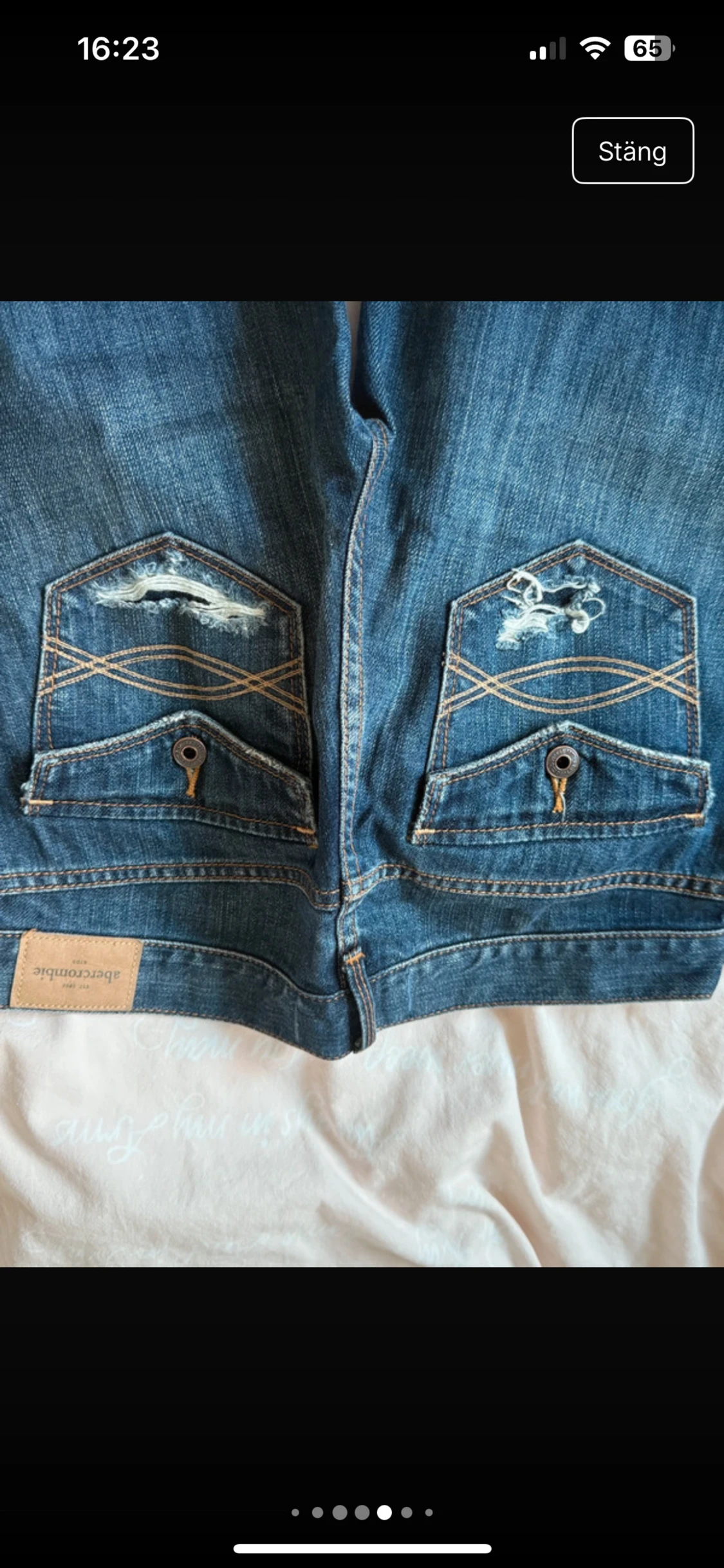 Blå slitna bootcut jeans Abercrombie - 5