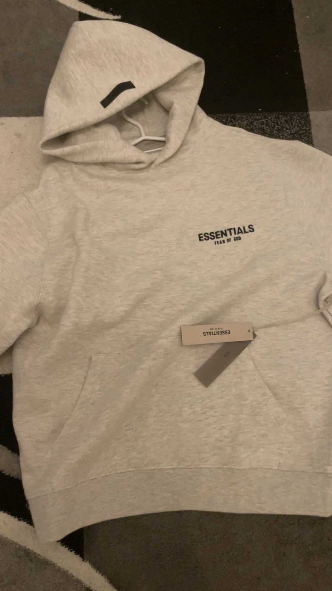 Essentials Fear of God ljusgrå hoodie