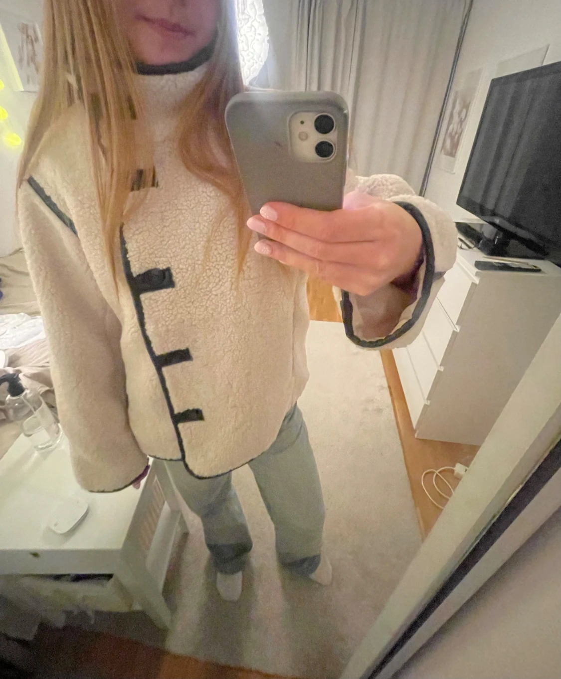 Vit/beige teddyjacka