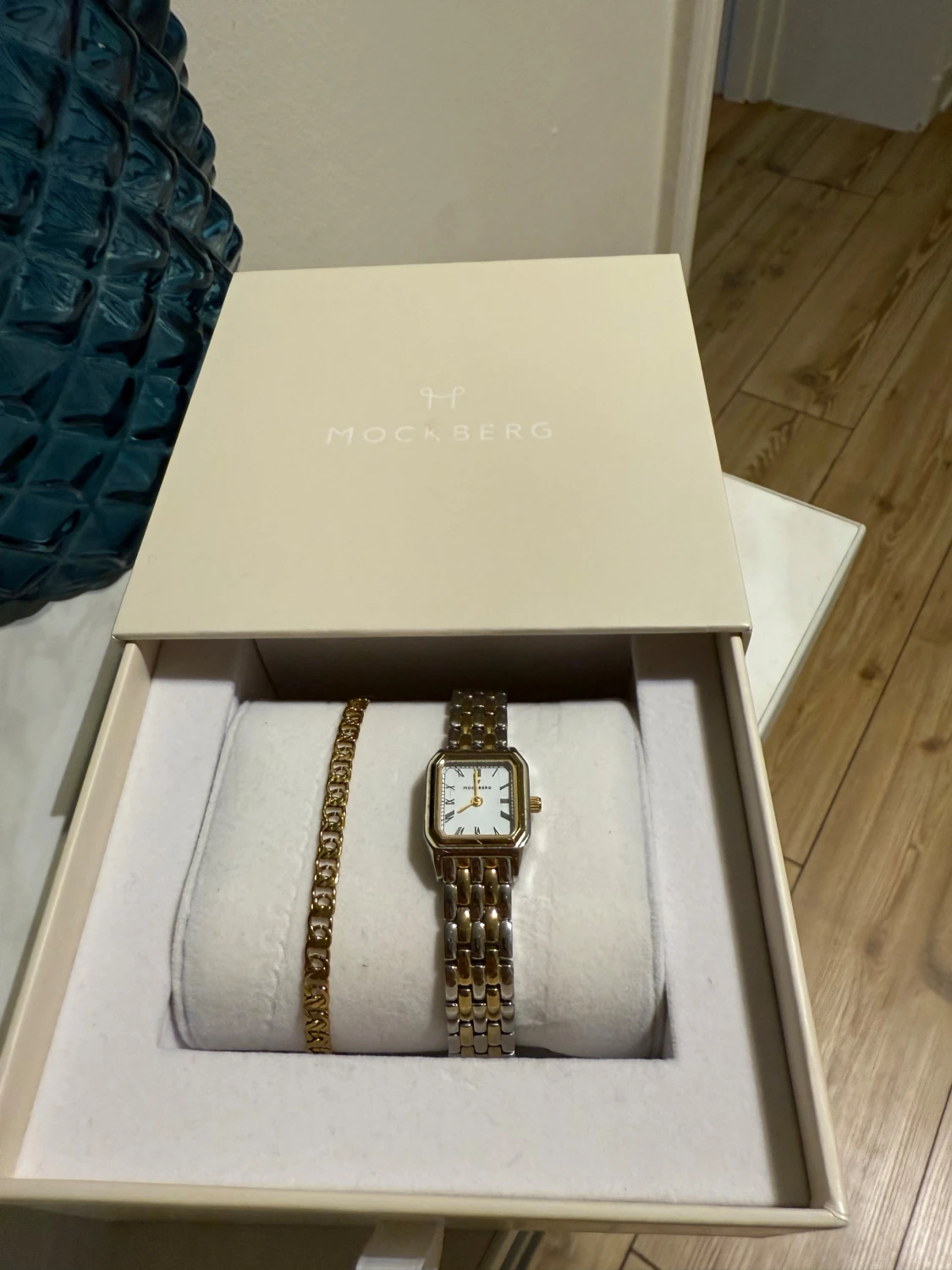 Mockberg klocka i guld och silver med tillhörande armband 