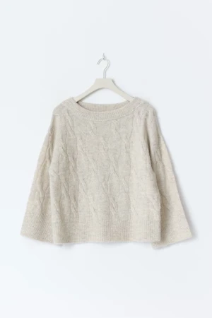 Beige stickad tröja - Stickad tröja🤗