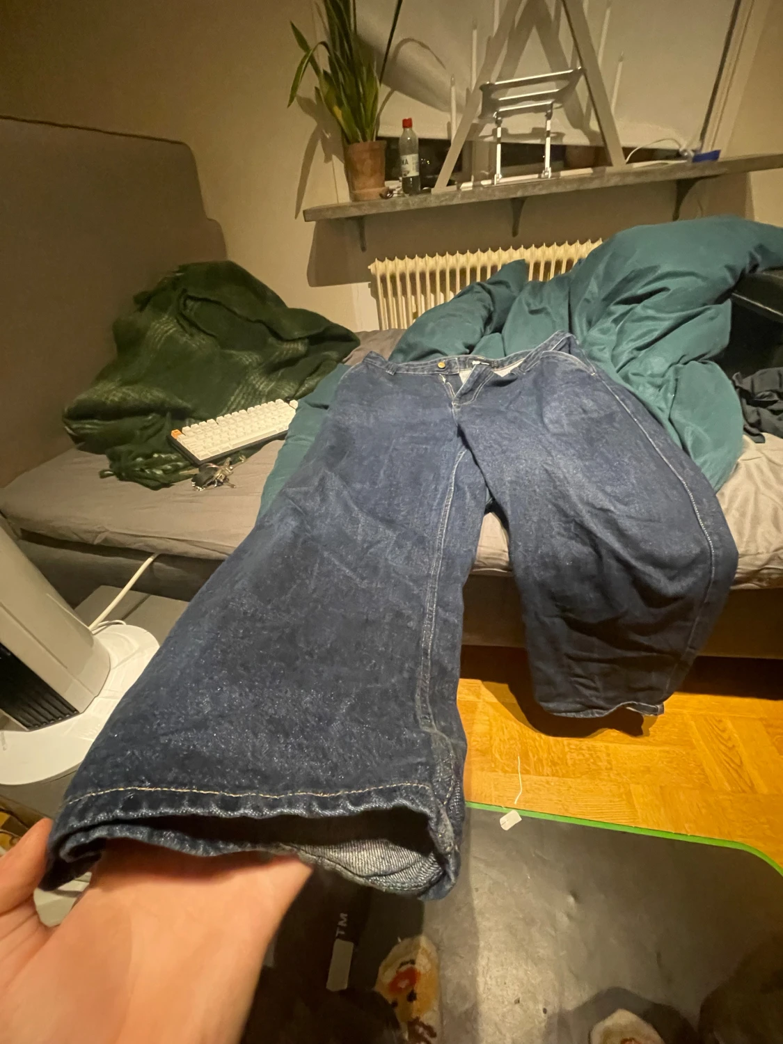 Blåa wide jeans från pull&bear - 2