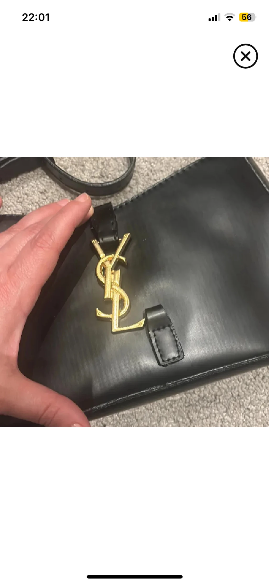 Svart YSL axelväska i skinn - 4