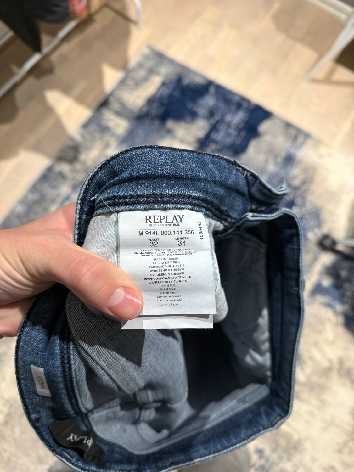 Blå Replay jeans med slitningar  - 4