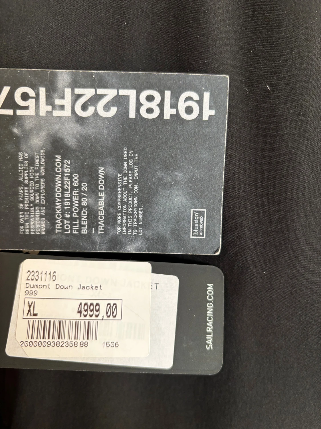 Svart dunjacka Sail Racing XL - 2