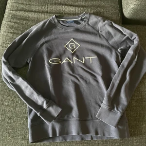 Grå sweatshirt från GANT - Snygg grå sweatshirt från GANT med broderad logga framtill i vitt. Tröjan har rund halsringning, långa ärmar och ribbade muddar vid ärmslut och nederkant. Perfekt för en avslappnad och stilren look.