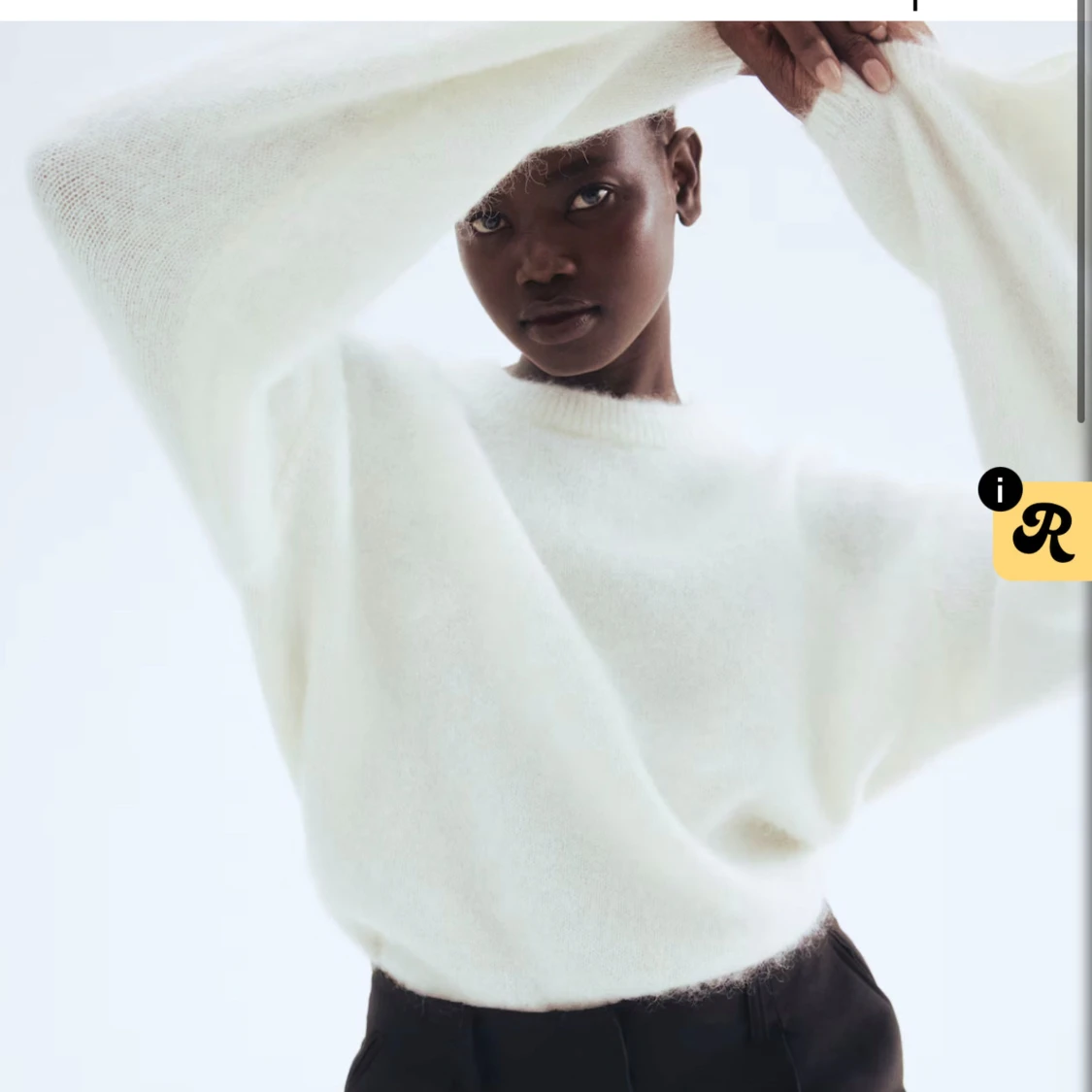 Vit fluffig stickad mohair tröja från H&M - 2