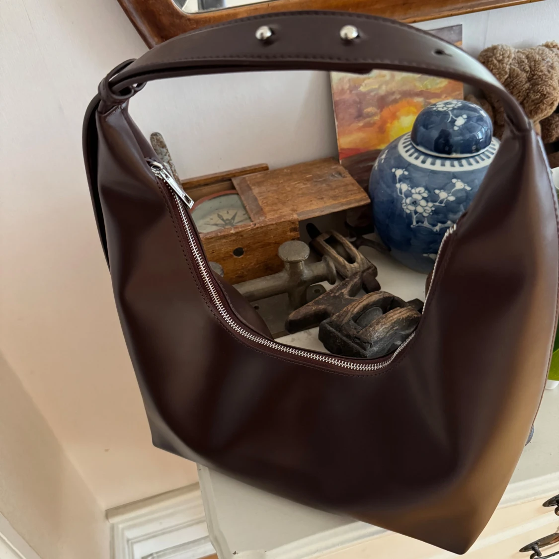 Mörkbrun axelväska - 2