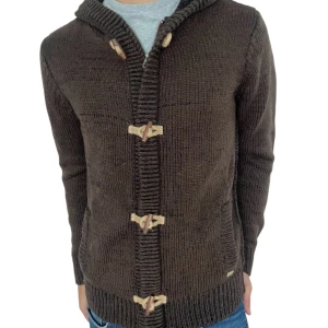 Stickad cardigan med luva  - Otroligt fet stickad cardigan med luva i toppskick, priset kan diskuteras! 