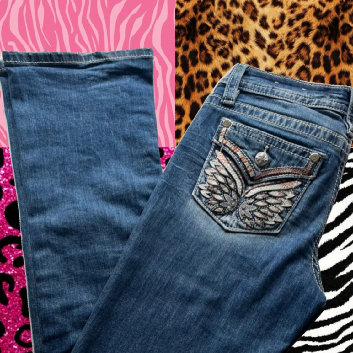 Miss Me jeans med broderad bakficka